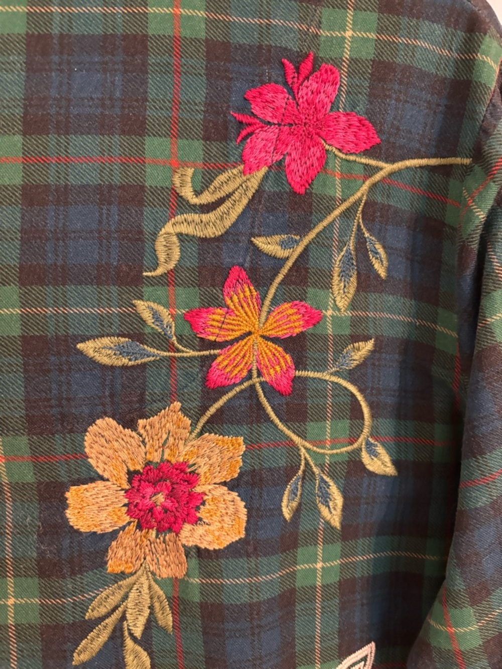 Johnny Was RHODA LONG Plaid Flannel Embroidered PJ SET - Picture 10 of 16